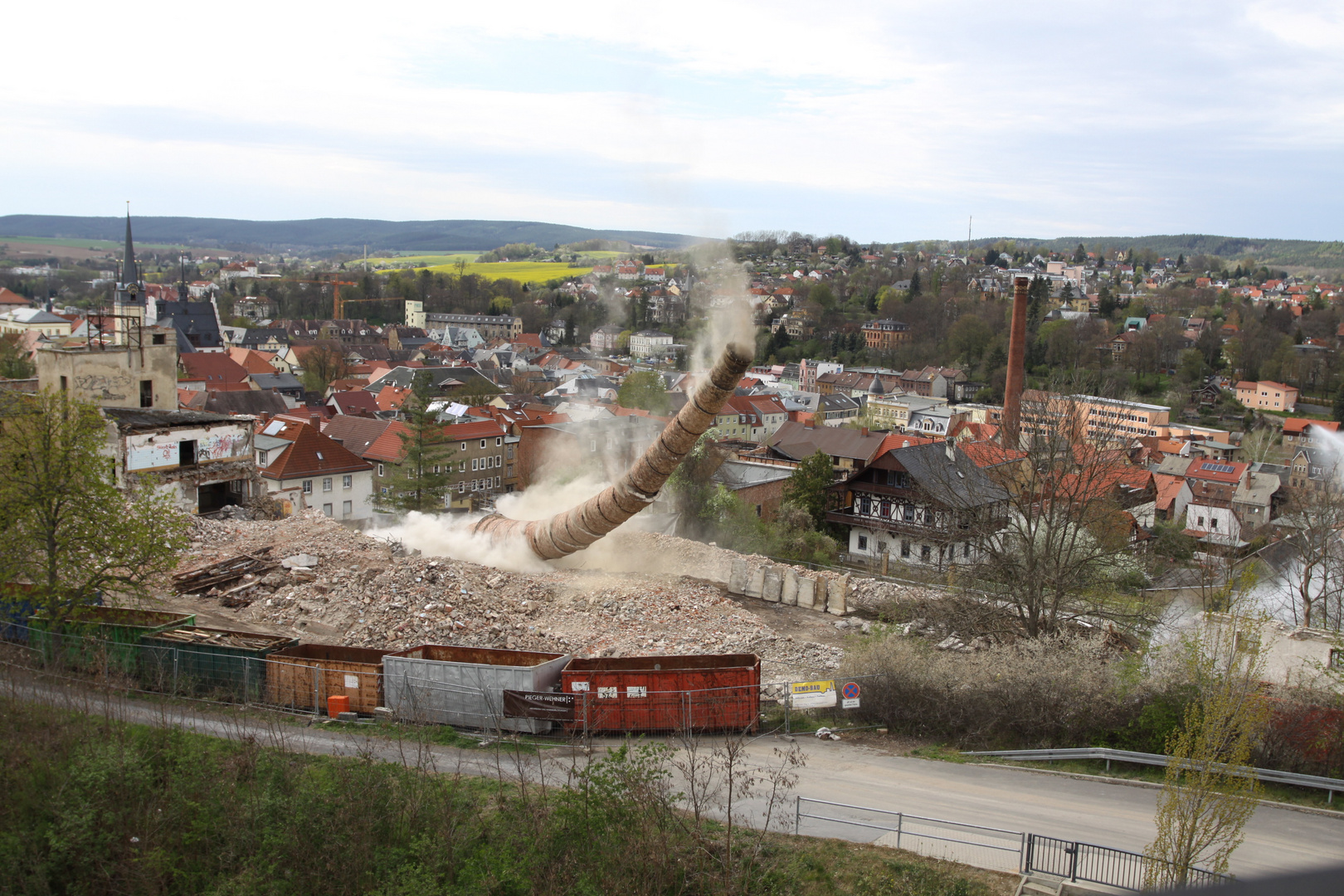 Schornstein in Pößneck gesprengt