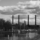 Schornsteine mit Wolken