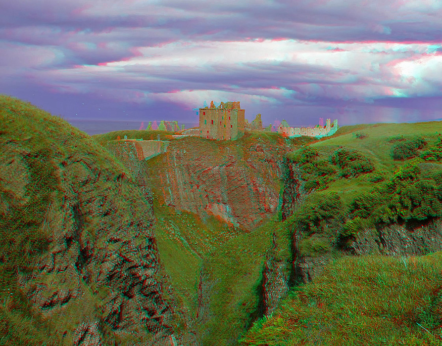 Schottland - Dunottar Castle (3D rot/cyan)