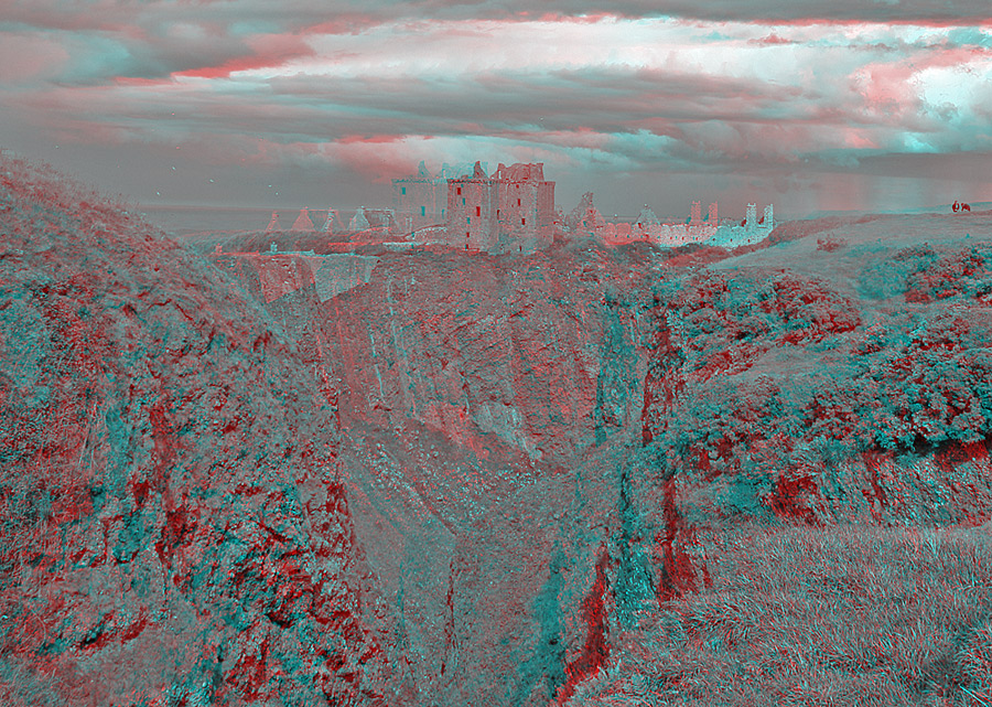 Schottland- Dunottar Castle (3D Rot/Cyan)