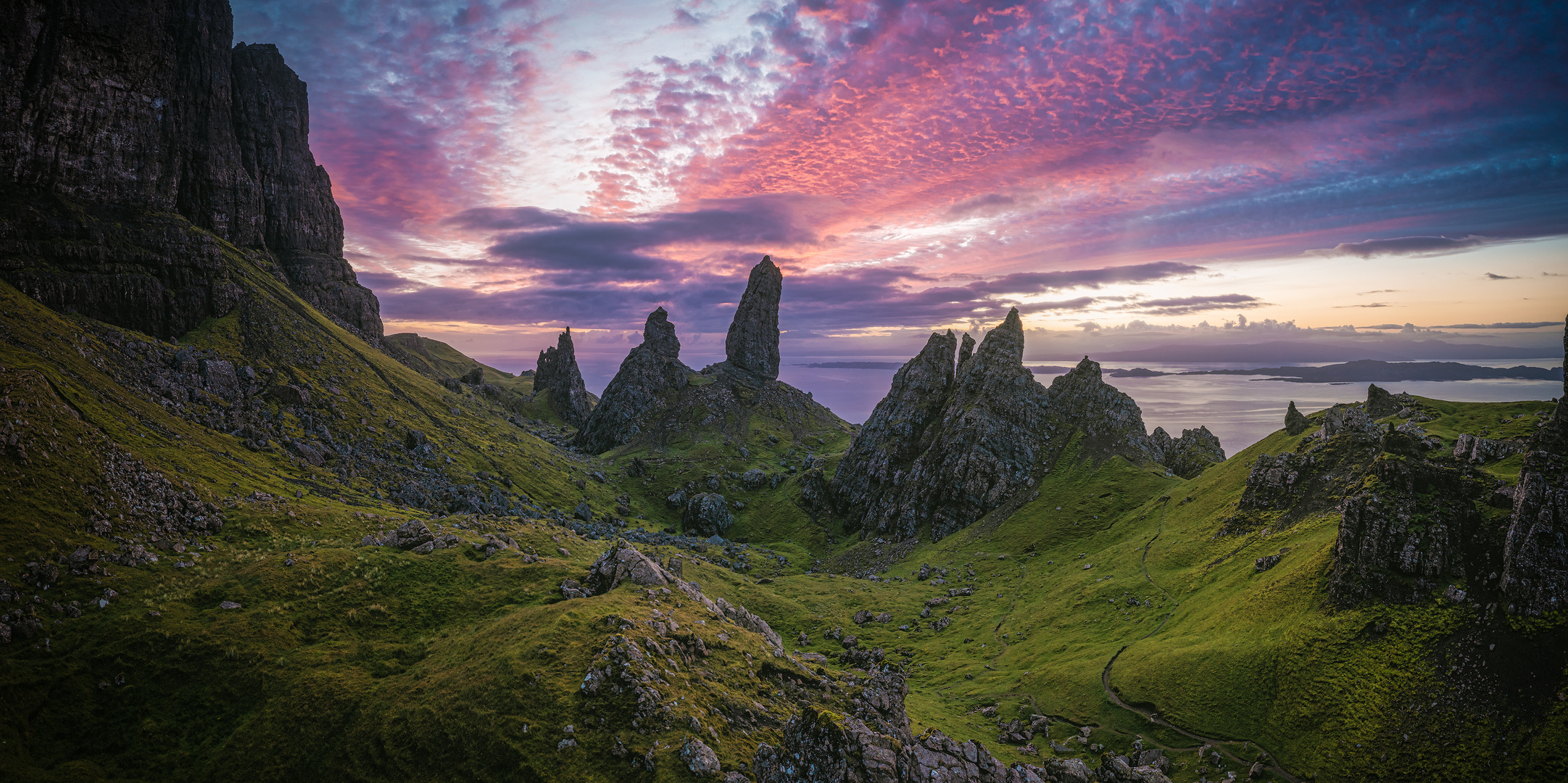 Schottland - Old Man of Storr Aerial Panorama