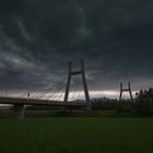 Schrägseilbrücke bei Diepoldsau in Sturmstimmung