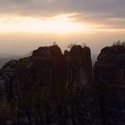 Schrammsteine bei Sonnenuntergang