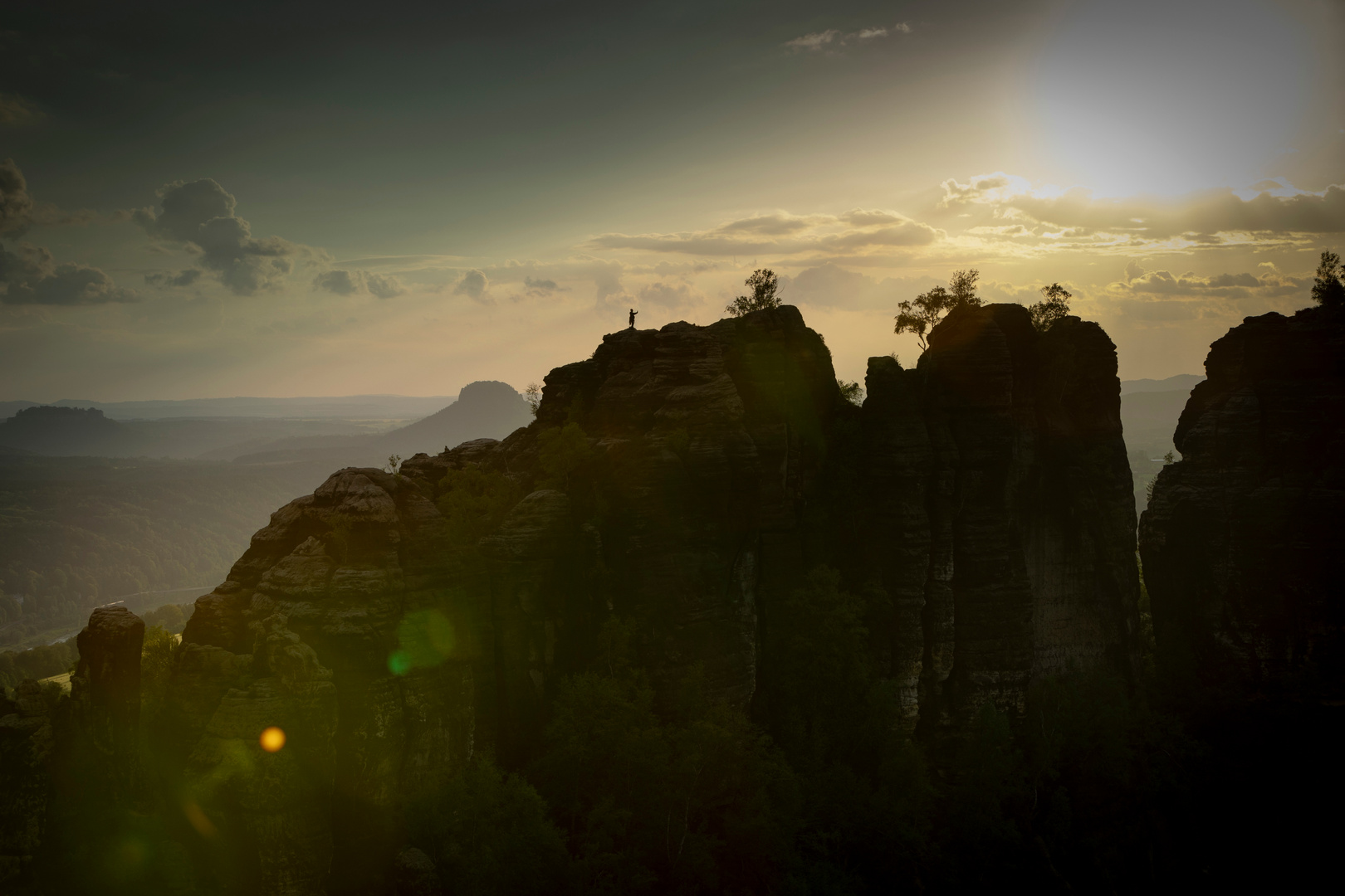 Schrammsteine im Abendlicht