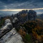 Schrammsteine im herbstlichen Elbsandsteingebirge