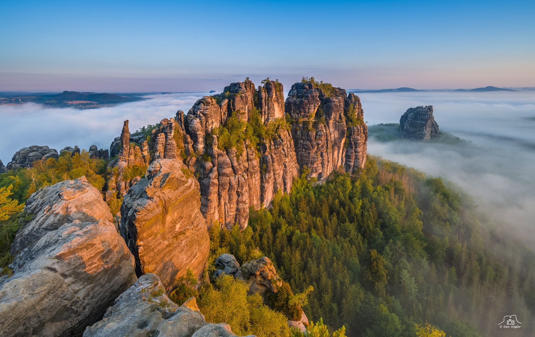 Schrammsteine im Morgenlicht