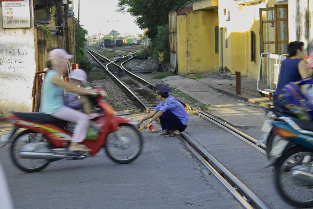 Schrankenwärter in Vietnam