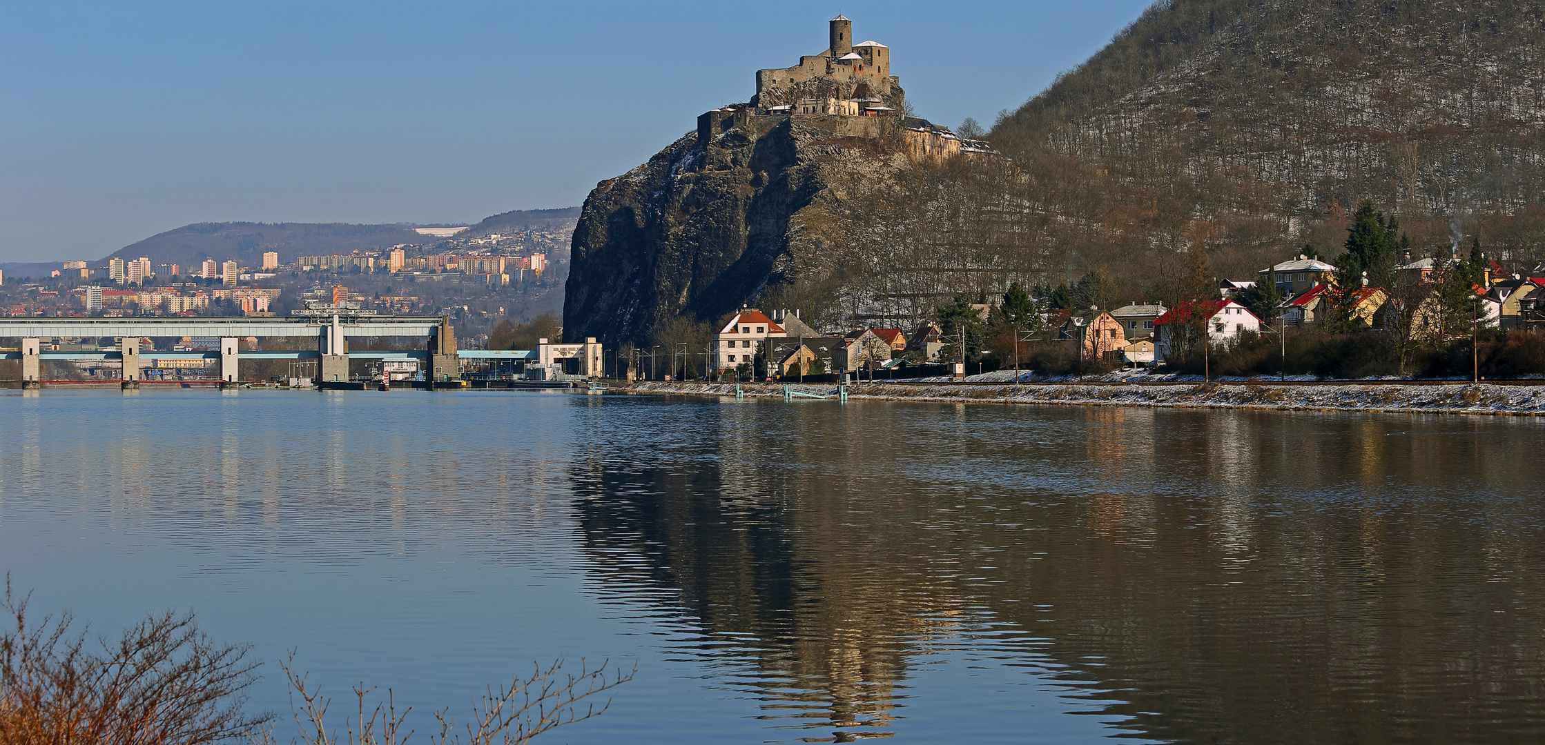 Schreckenstein (Strekov)  am letzten Tag des Winters 2018...