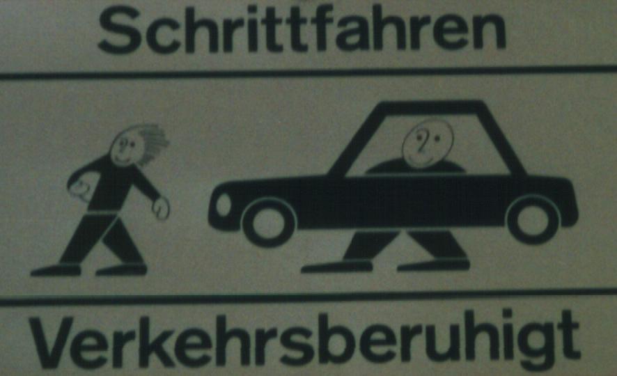 Schrittfahren Verkehrberuhigt