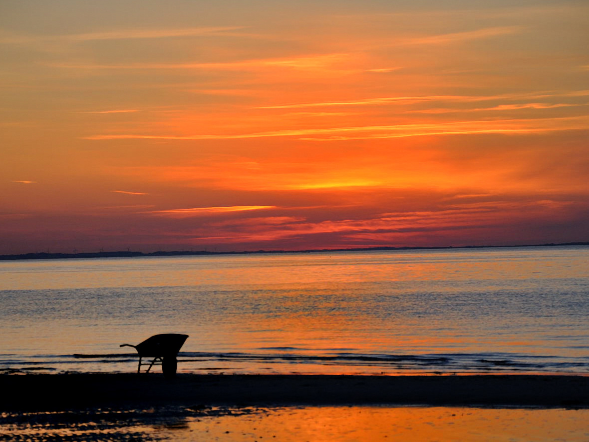 Schubkarre am Strand