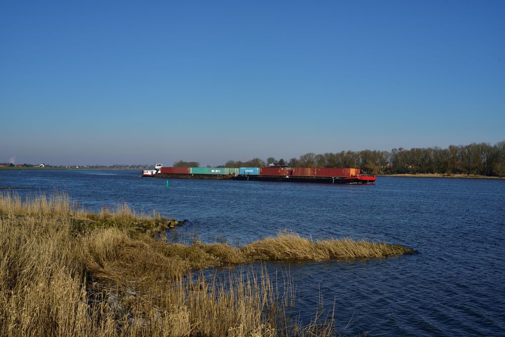 Schubverband auf der Elbe .