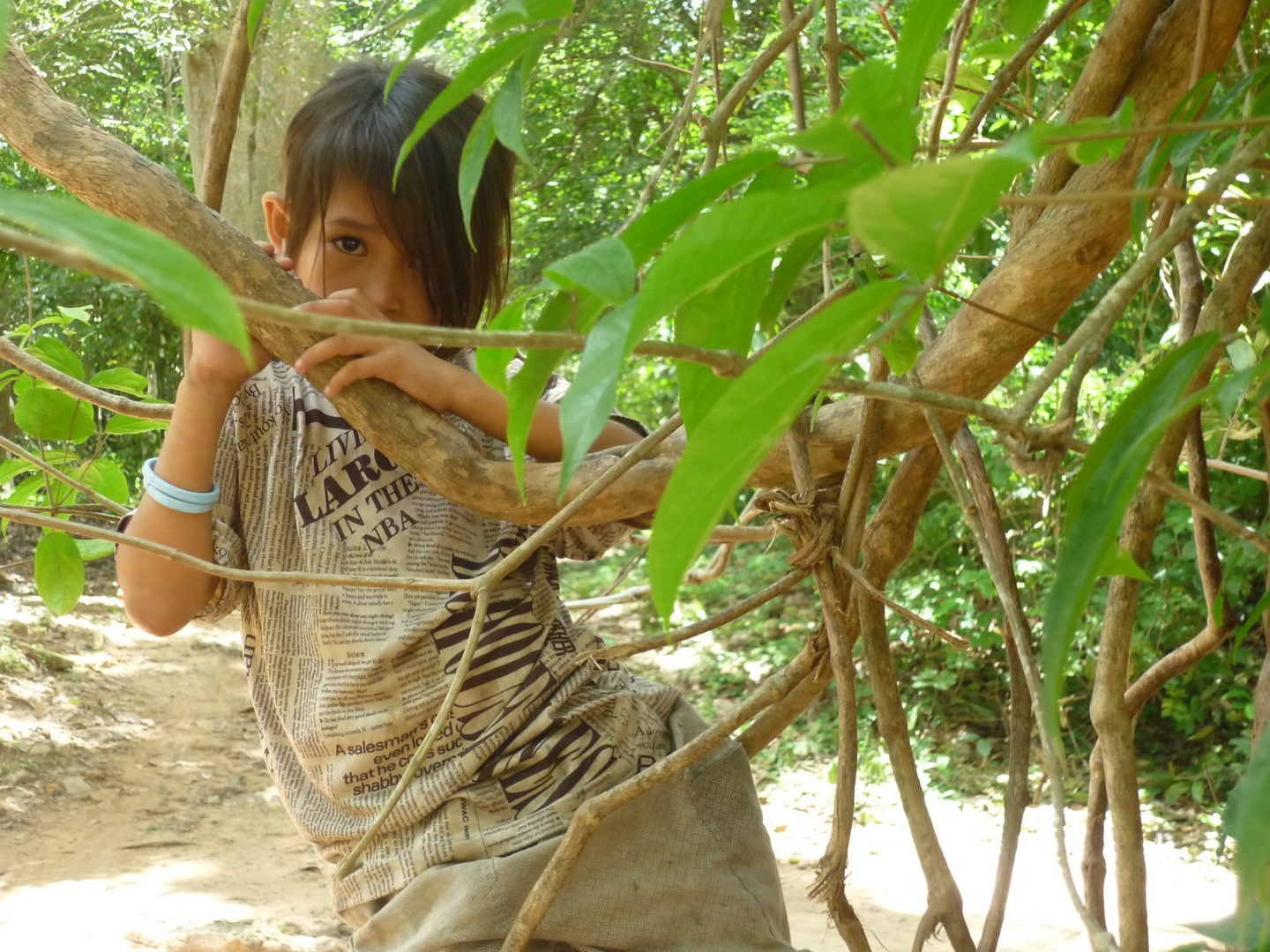 Schüchternes Mädchen in Siem Reap, Kambodscha