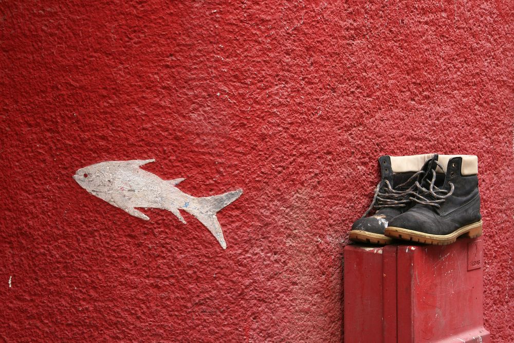 Schuhe mit Fisch in Istanbul