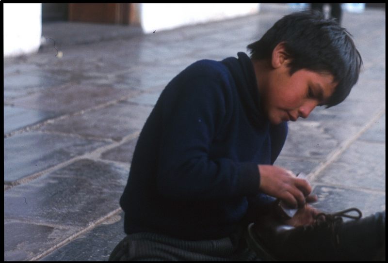 Schuhputzer in Cuzco.