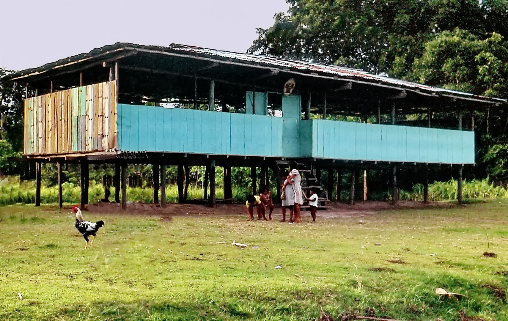 Schulgebäude in einem Amazonas Dorf