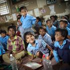 Schulkinder im Slum von Neu Delhi