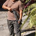 Schutzmann mit pumpgun vor Hotel in Guatemala