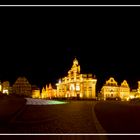 Schwäbisch Haller Marktplatz bei der Kunstnacht 2011-Licht- und Klanginstallation