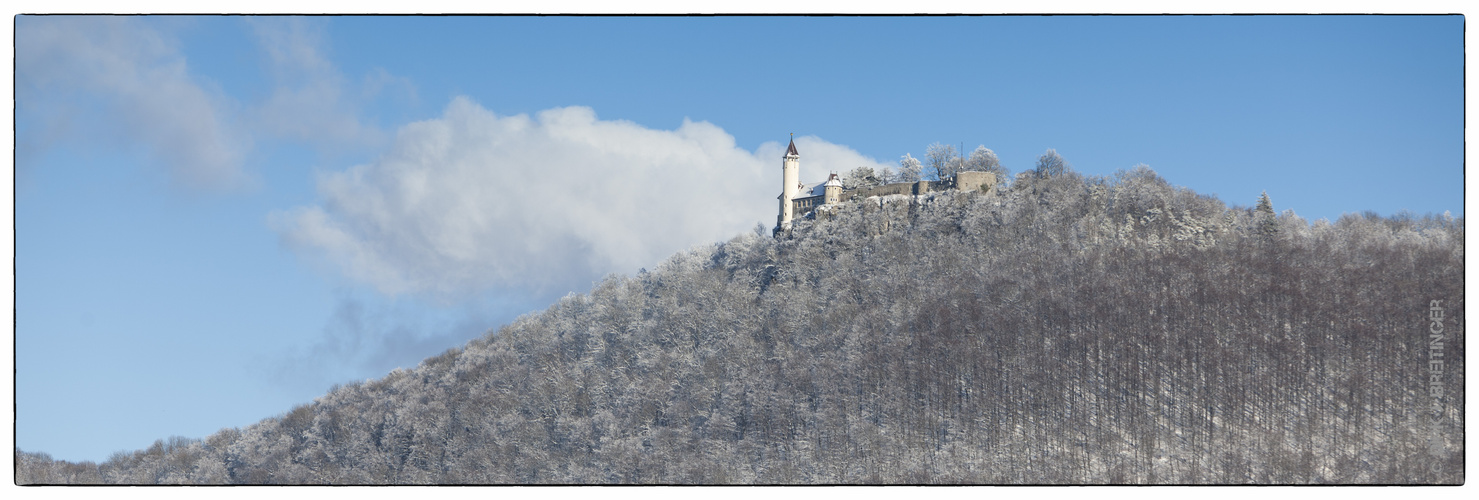 Schwäbische Alb - Blick von Westen auf die Burg Teck