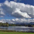 Schwalten Weiher und die Allgäuer Alpen.