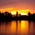 Schwaltenweiher im Sonnenuntergang