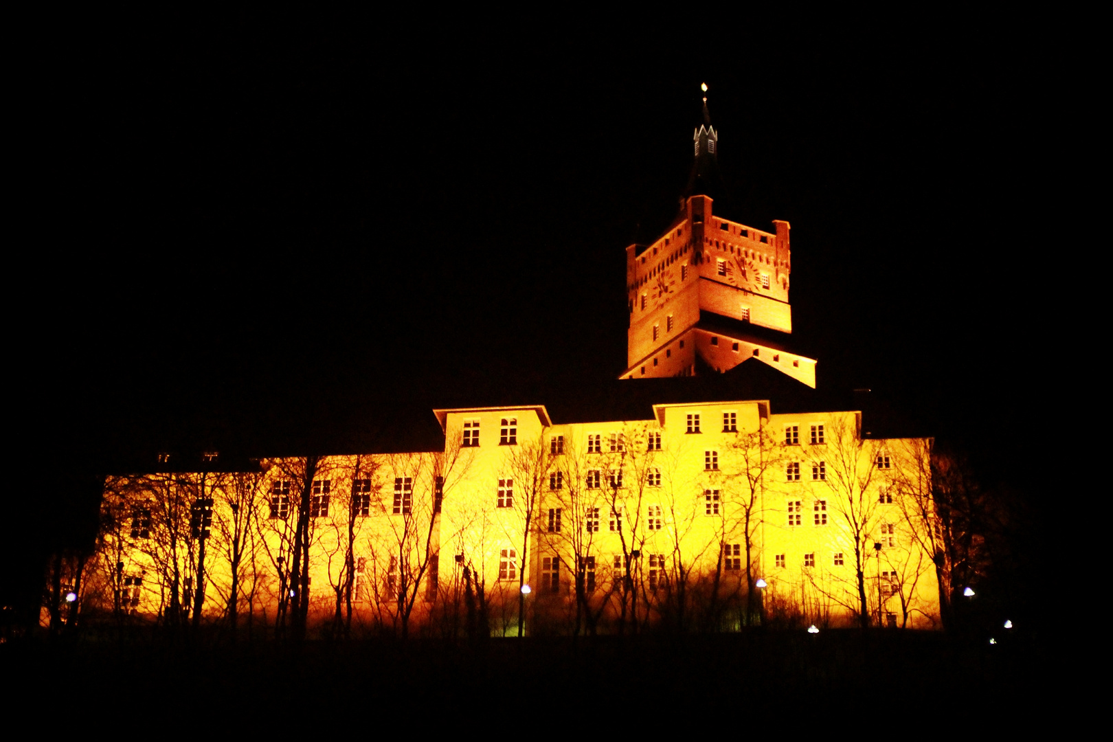 Schwanenburg Kleve bei Nacht