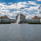 Schwanensee am Schloss Nymphenburg Panorama