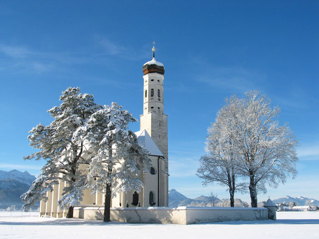 Schwangau, Kirche im Winter