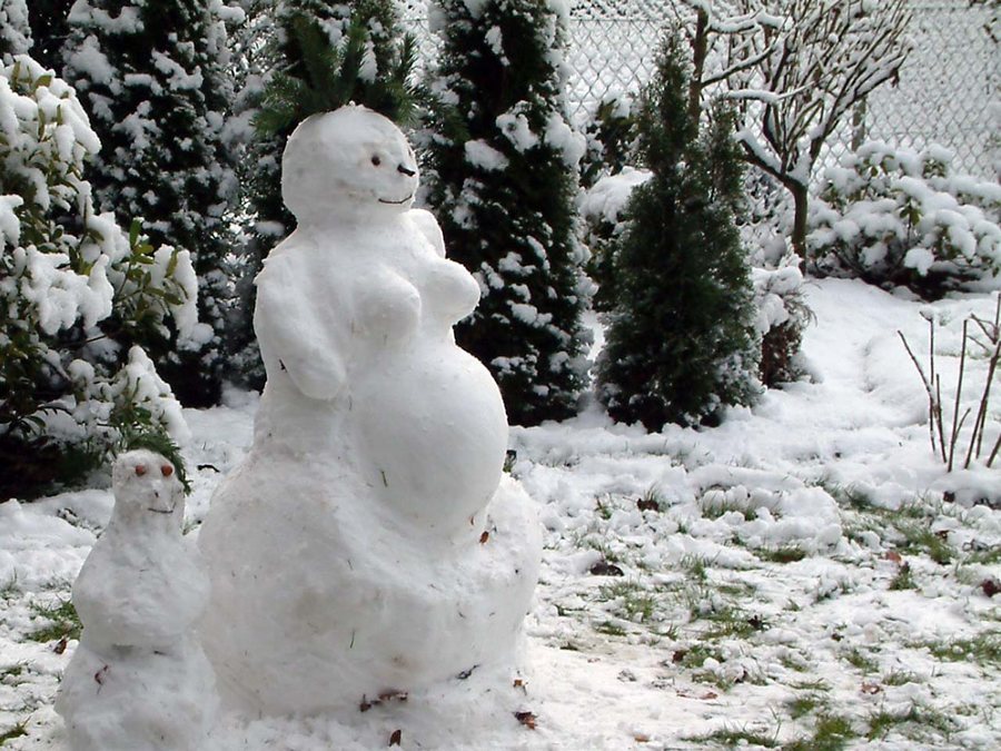 Schwangere Schneefrau Foto & Bild quatsch, fun und rätselecke