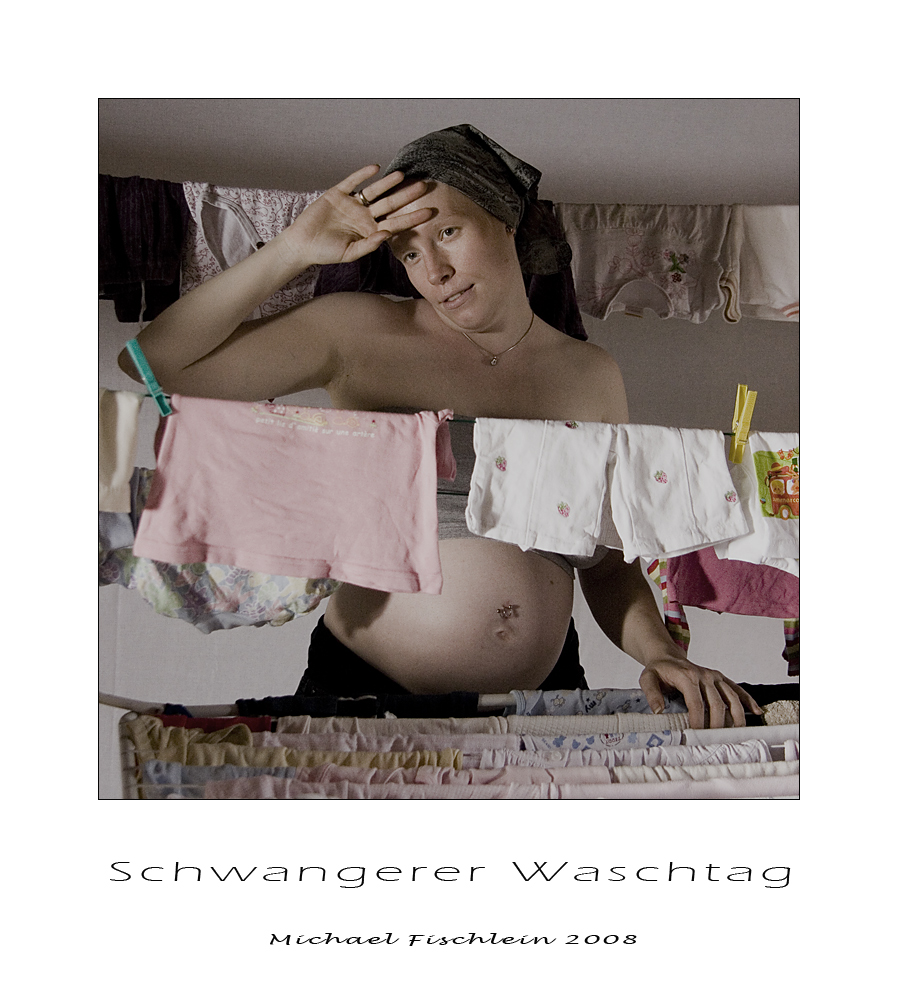 Schwangerer Waschtag