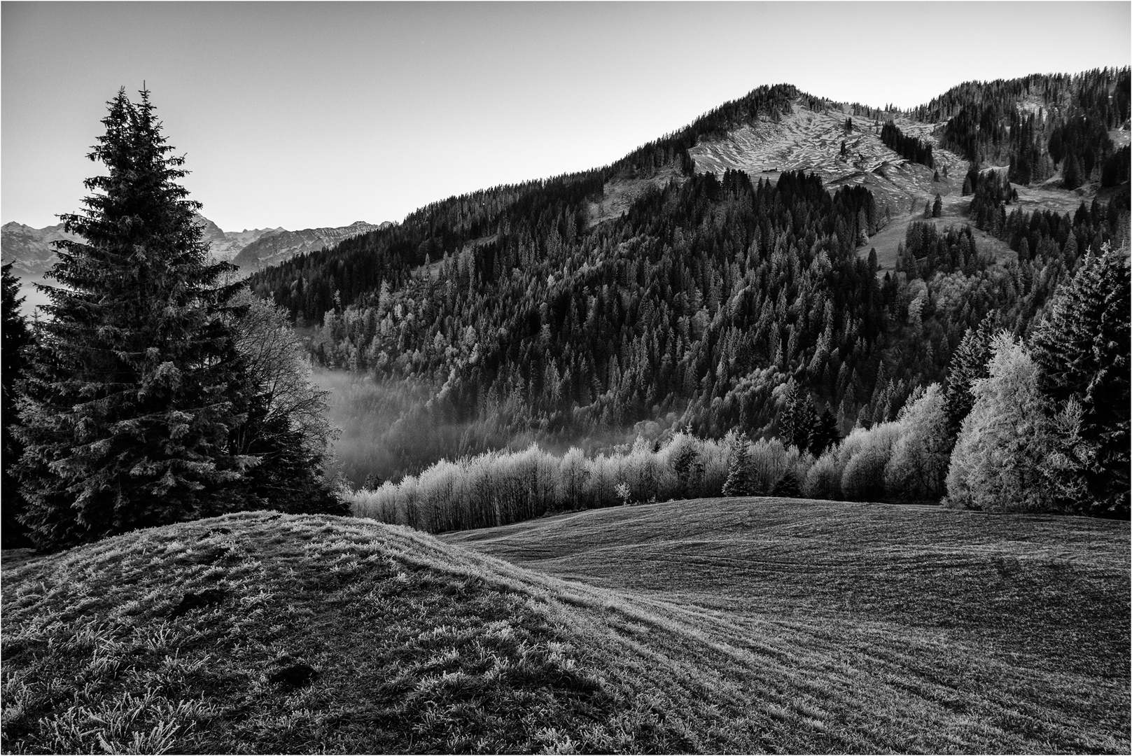 SchwarzWeiss Foto &amp; Bild abendstimmung, landschaft, berge Bilder auf