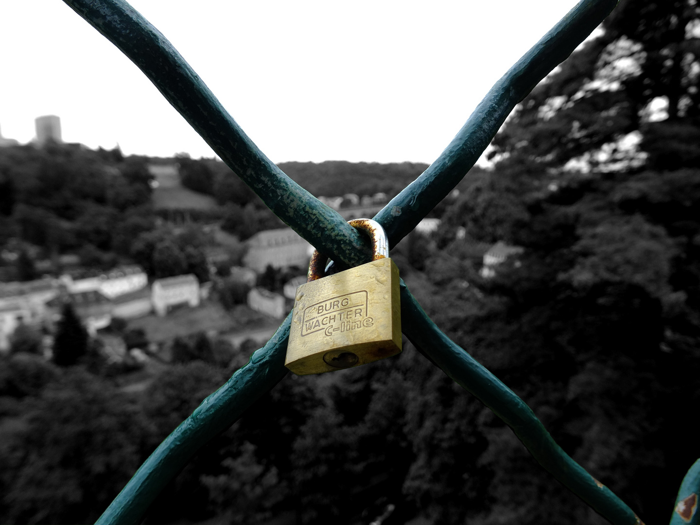 Schwarz weiß hinter Gittern