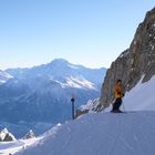 schwarze Abfahrt vom Hohstock-3112 m ü.M. mit Blick nach Brig