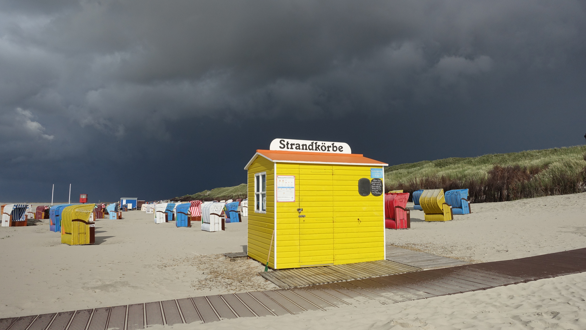 Schwarze Wolken bedrohen die Insel