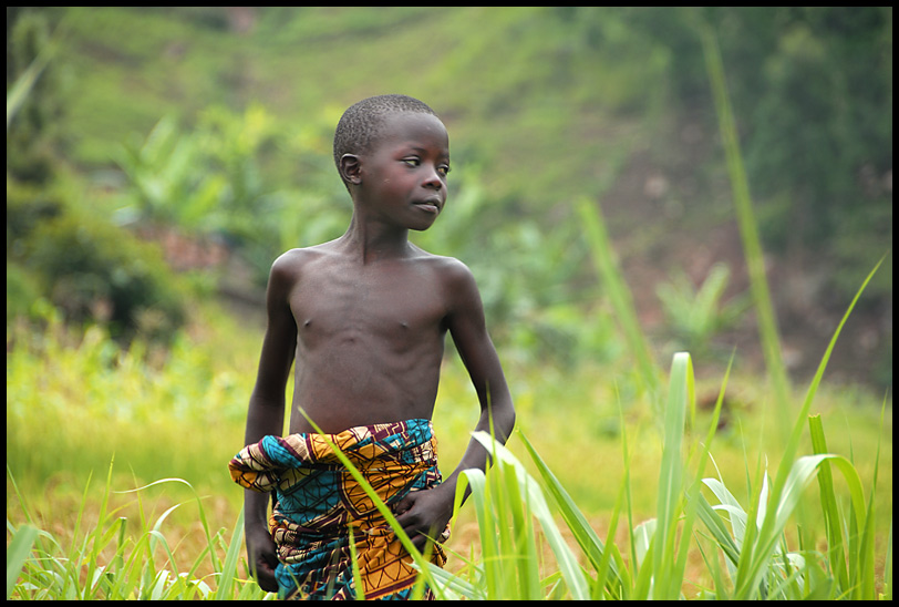 Schwarzer Junge in Rwanda