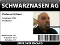 Schwarznasenausweisfoto von Professor Schwarz