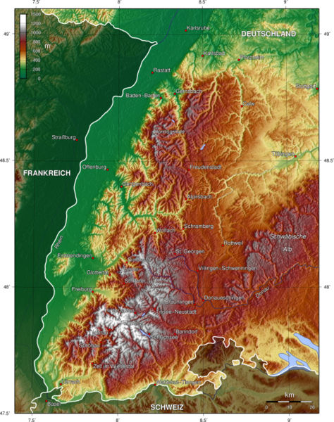 "Schwarzwald"____Geografische Karte