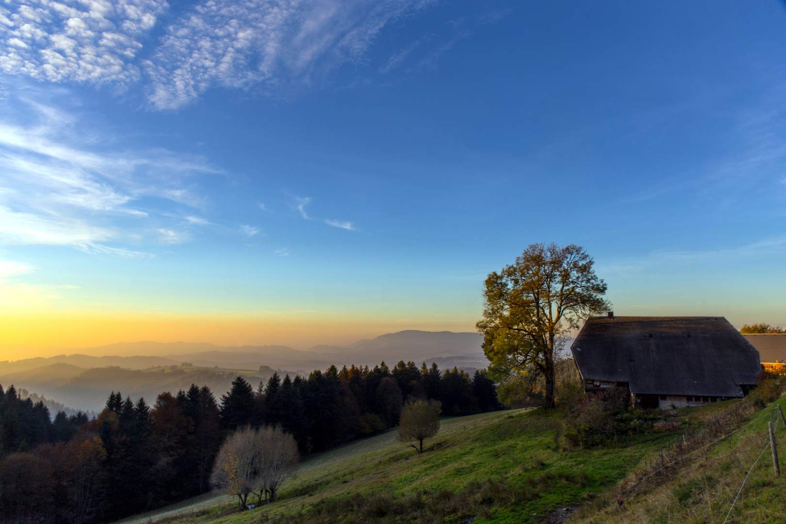 Schwarzwaldhof im Abendlicht 