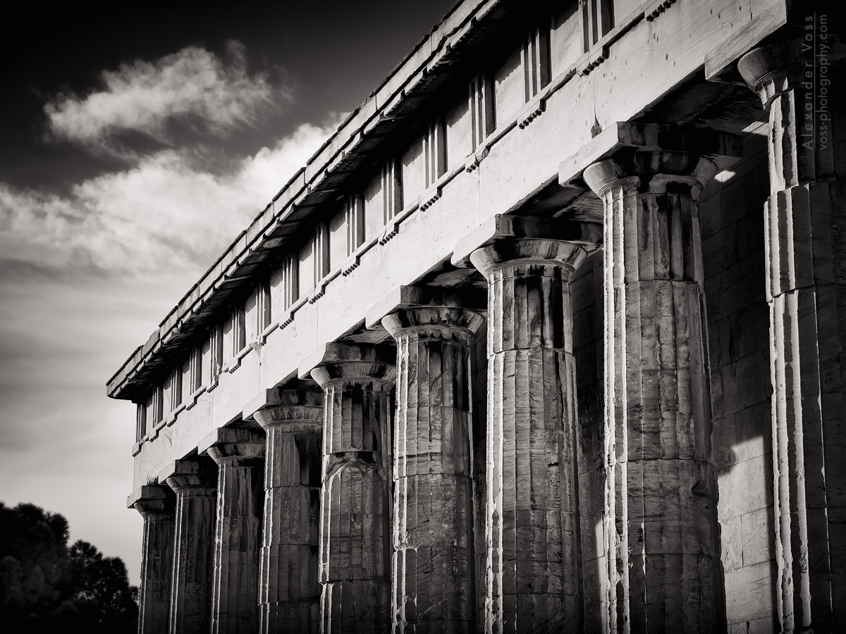 Schwarzweiss-Fotografie: Athen - Tempel des Hephaistos