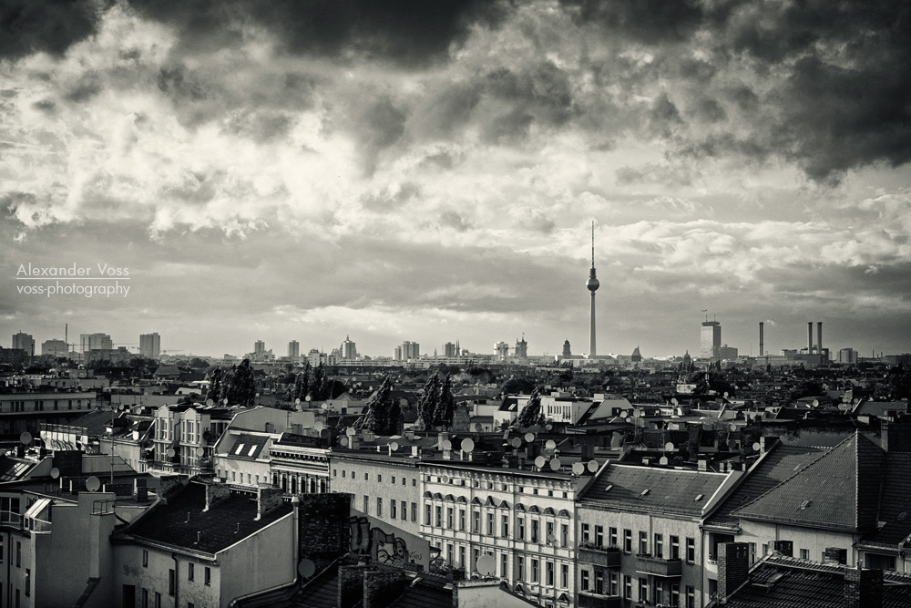 Schwarzweiss-Fotografie: Berlin Skyline / Dachlandschaft