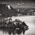 Schwarzweiss-Fotografie: Bleder See (Slowenien)