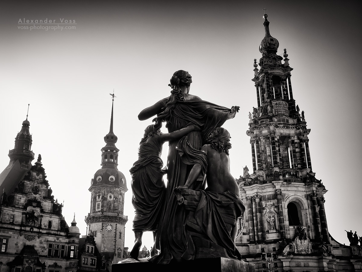 Schwarzweiss-Fotografie: Dresden - Schlossplatz