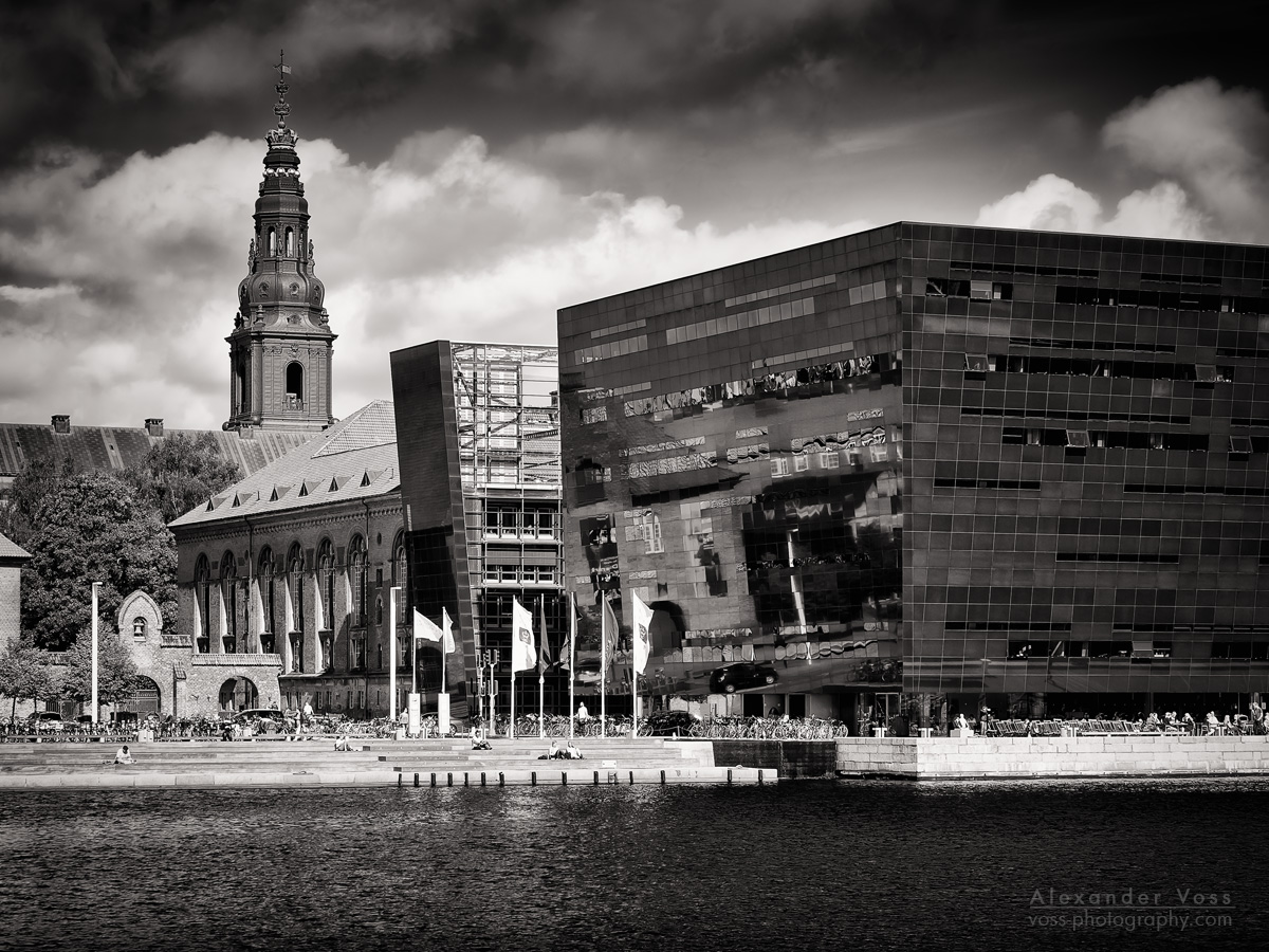 Schwarzweiss-Fotografie: Kopenhagen - Königliche Bibliothek