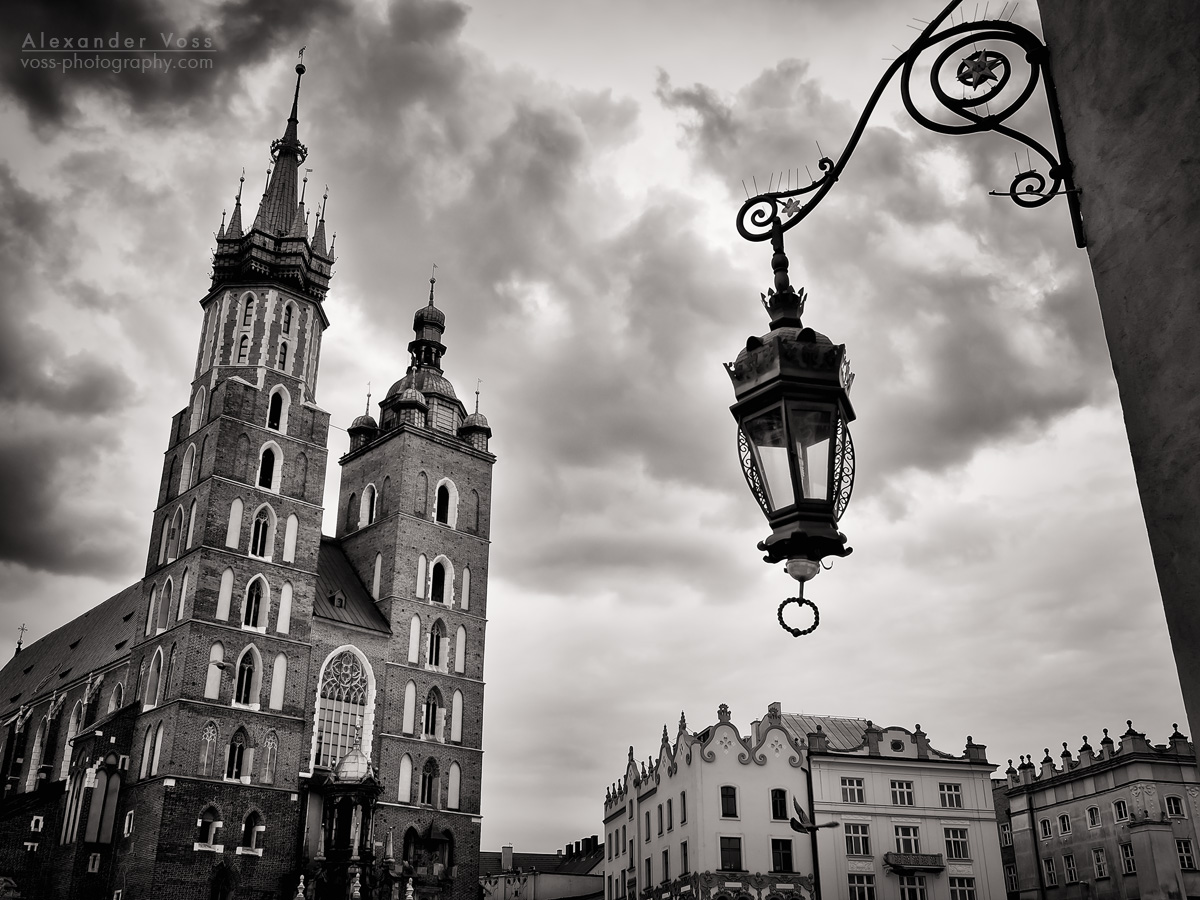 Schwarzweiss-Fotografie: Krakau - Marienkirche