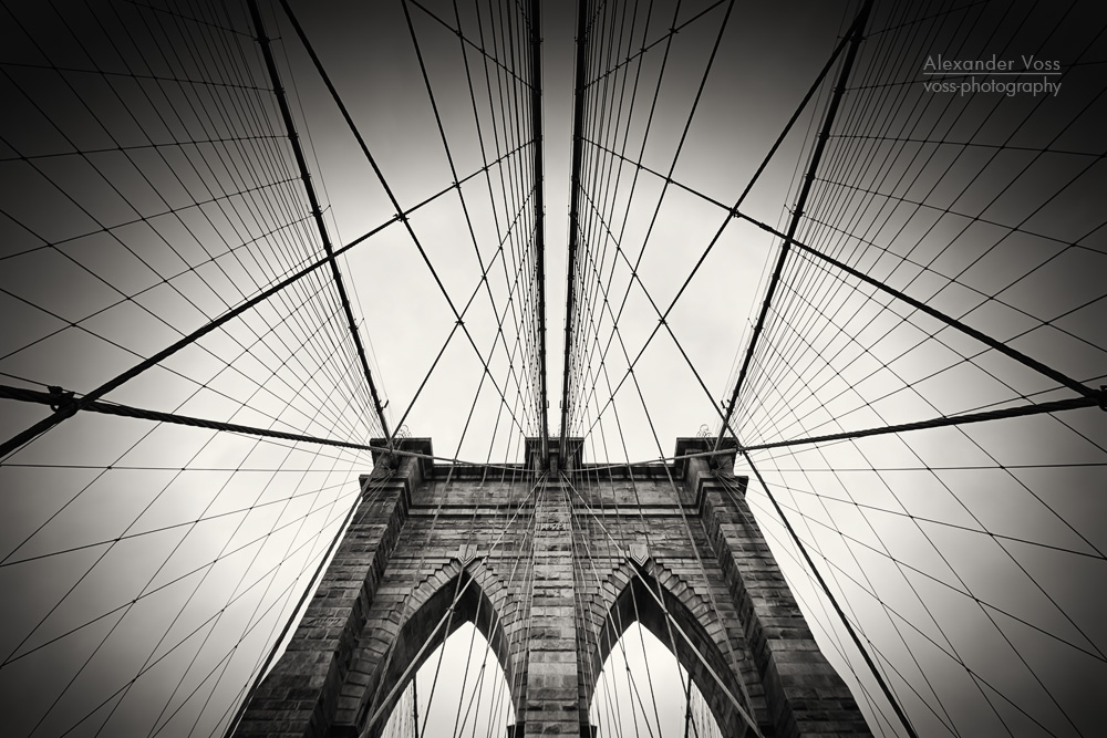 Schwarzweiss-Fotografie: New York - Brooklyn Bridge