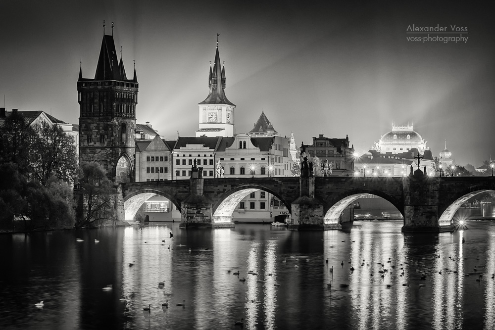 Schwarzweiss-Fotografie: Prag - Karlsbrücke