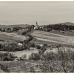 schwarzweißer Freitag - Blick von Burg Klenau ins Land