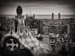 Schwarzweissfotografie: Barcelona Skyline