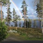 Schweden nach einem Gewitter am See