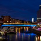 Schwedenbrücke mit UBahn in der Nacht